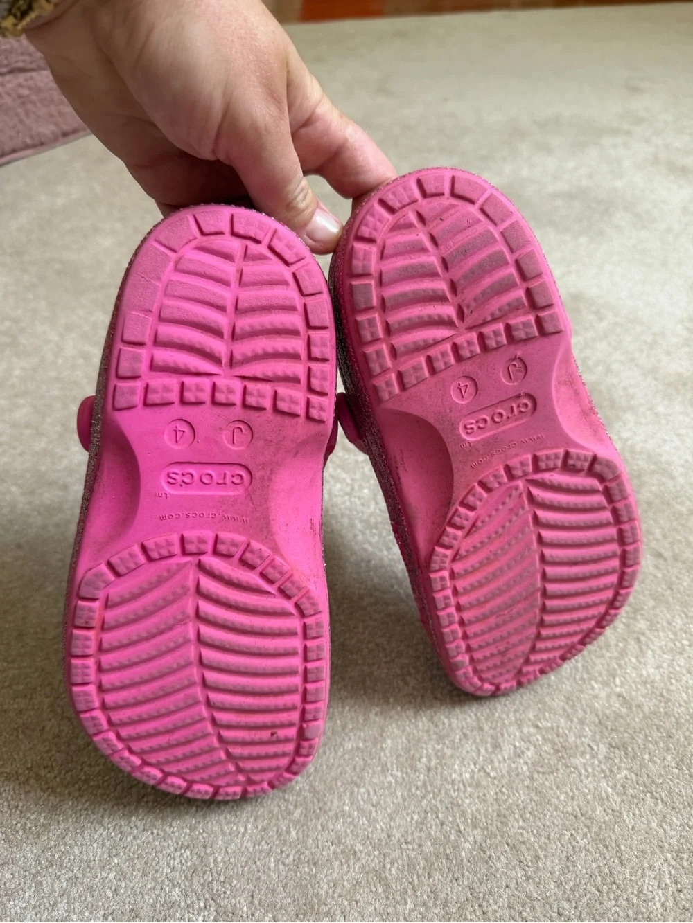 Crocs Kids' Pink Glitter Clogs